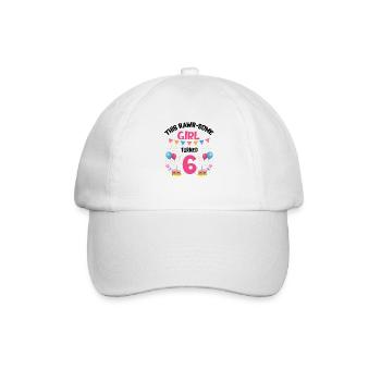 Parasaurolophus Girls Design Birthday Party - Baseball Cap - white/white - Front