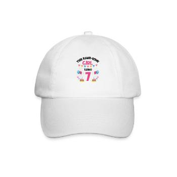 Parasaurolophus Girls Design Birthday Party - Baseball Cap - white/white - Front