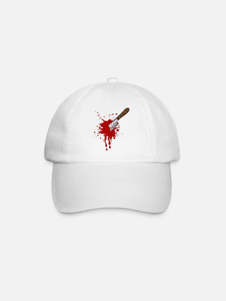 Halloween Messer Blut - Baseballkappe - Weiß/Weiß