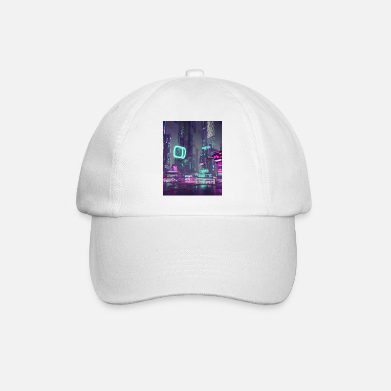 Futuristic city - Baseball Cap - white/white