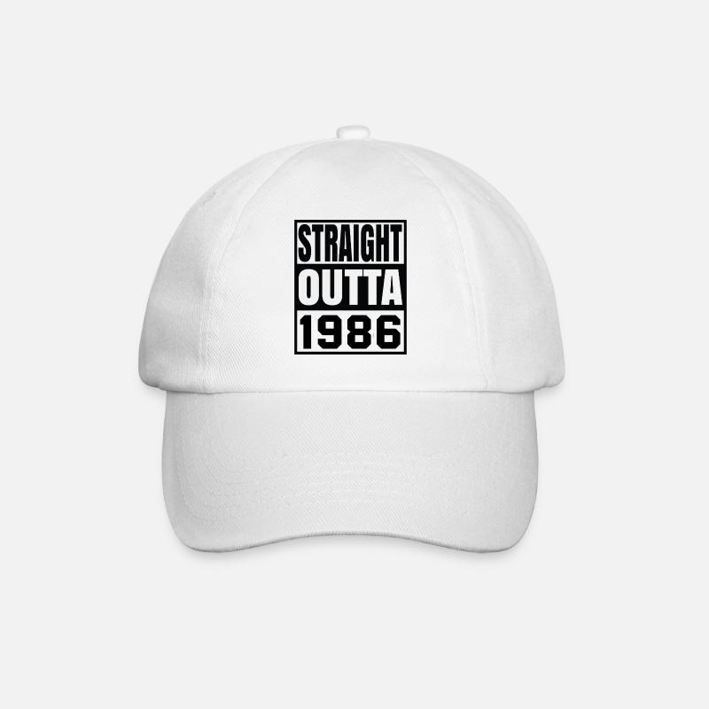 Straight Outta 1986 - Baseballkappe - Weiß/Weiß