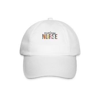 Oncology Nurse Leopard Print Registered RN - Baseball Cap - white/white - Front