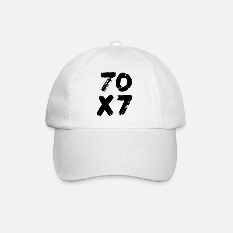 70x7: Unendliche Vergebung - Matthäus-Evangelium - Baseballkappe - Weiß/Weiß