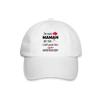 je suis maman et toi ton super pouvoir - Casquette classique - blanc/blanc - Devant