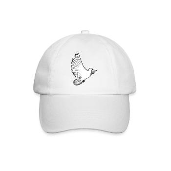 White pigeon carrier pigeon ornamental pigeon or dove of peace - Baseball Cap - white/white - Front