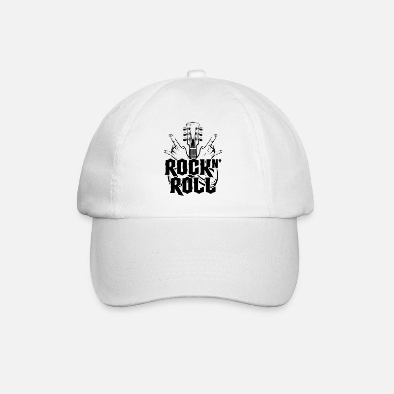 Rock And Roll | Farben änderbar - Baseballkappe - Weiß/Weiß