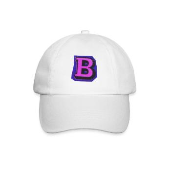 Typography Letter B - Baseball Cap - white/white - Front
