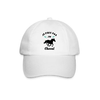je peux pas j'ai cheval équitation - Casquette classique - blanc/blanc - Devant