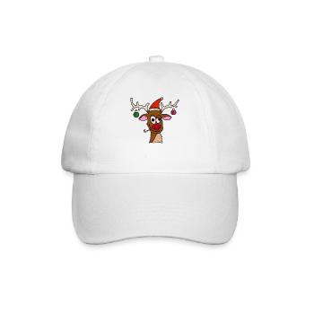 Drunk Reindeer - Baseballkappe - Weiß/Weiß - Vorne