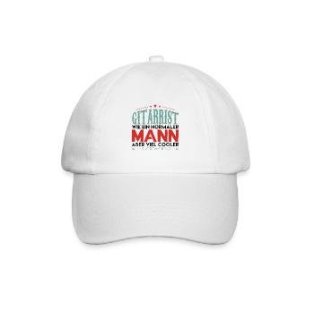 Gitarren Opa Gitarre Großvater Geschenk - Baseballkappe - Weiß/Weiß - Vorne
