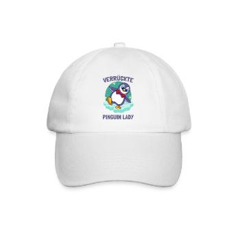 Pinguine Verrückte Pinguin Lady Süßer Pinguin - Baseballkappe - Weiß/Weiß - Vorne