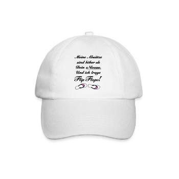 Meine Absätze sind höher als Dein Niveau Flip Flop - Baseballkappe - Weiß/Weiß - Vorne