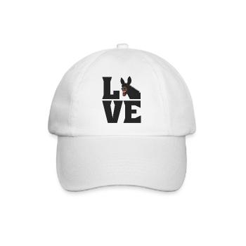 LOVE Muli Esel Liebe Maultier Pferd - Baseballkappe - Weiß/Weiß - Vorne