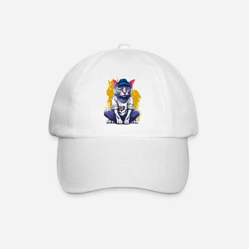Cat graffiti - Baseball Cap - white/white