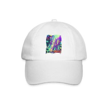 Cool Japanese World Japan Neon City - Baseballkappe - Weiß/Weiß - Vorne