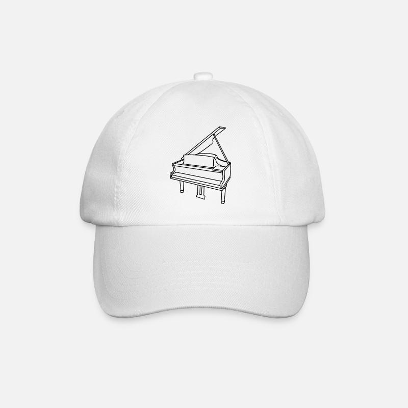 Klavier - Baseballkappe - Weiß/Weiß