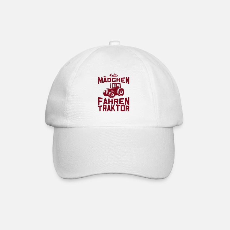 Echte Mädchen fahren Traktor Trecker Landwirt ! - Baseballkappe - Weiß/Weiß
