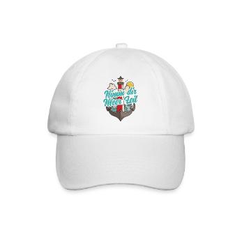 Nimm Dir Meer Zeit Nordsee Geschenk Leuchtturm - Baseballkappe - Weiß/Weiß - Vorne