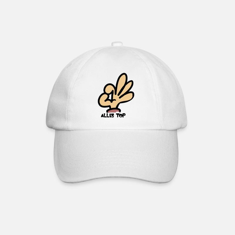 Handzeichen - Baseballkappe - Weiß/Weiß
