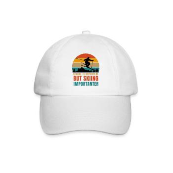 L’école est importante, mais le ski est plus important - Casquette classique - blanc/blanc - Devant