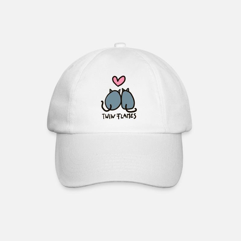 , twin flames, twin souls - Baseball Cap - white/white