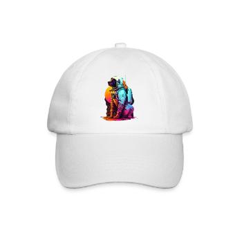 dog astronaut - Baseballkappe - Weiß/Weiß - Vorne