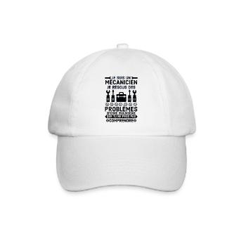 Je suis un mécanicien - Casquette classique - blanc/blanc - Devant