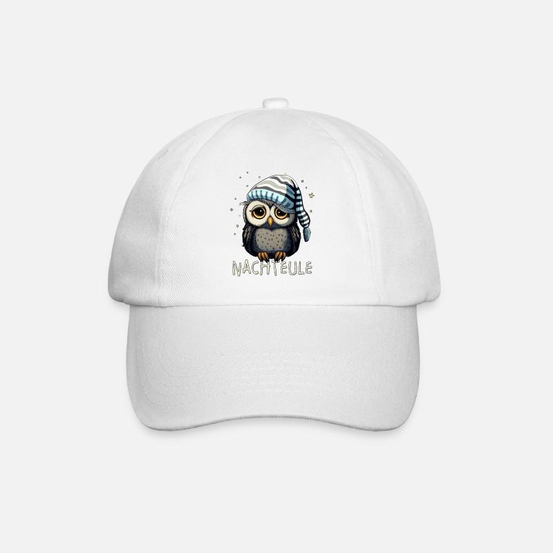 Nachteule - Baseballkappe - Weiß/Weiß