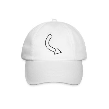 Arrow drawing sketch black - Baseball Cap - white/white - Front