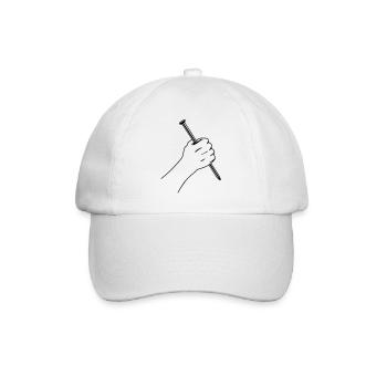 Big nail in fist - Baseball Cap - white/white - Front