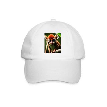 cooler lustiger süßer Koboldmaki (Tarsiidae) Waldcomic - Baseballkappe - Weiß/Weiß - Vorne