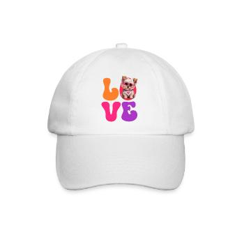 Hund Yorkshire Terrier - Baseballkappe - Weiß/Weiß - Vorne