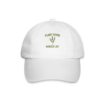 Pflanze Thymian Ernte Freude - Baseballkappe - Weiß/Weiß - Vorne