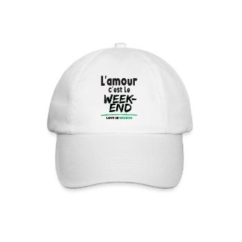 L'amour c'est le weekend - expression camerounaise - Casquette classique - blanc/blanc - Devant