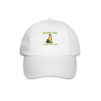 Funny olive oil design - Baseball Cap - white/white - Front