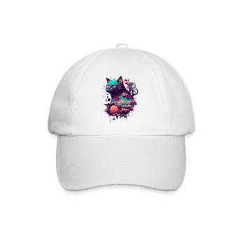 Un chat effrayant comme cadeau de fantaisie - Casquette classique - blanc/blanc - Devant