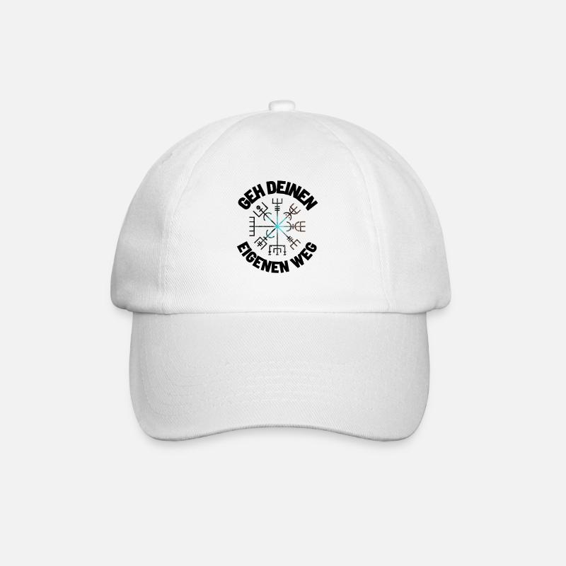 Wegweiser RUNEN viking CELTIC - VEGVISIR - Baseballkappe - Weiß/Weiß
