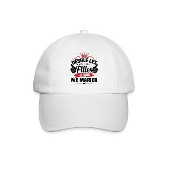 Désolé les filles je vais me marier - Casquette classique - blanc/blanc - Devant
