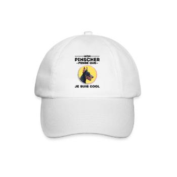 Chien de race PINSCHER 1 - Casquette classique - blanc/blanc - Devant