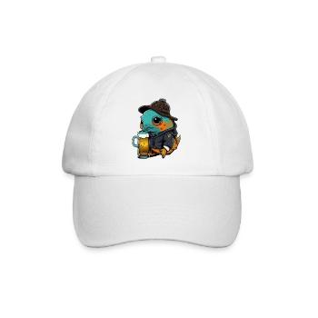 Poisson rouge avec motif sucré à la bière - Casquette classique - blanc/blanc - Devant