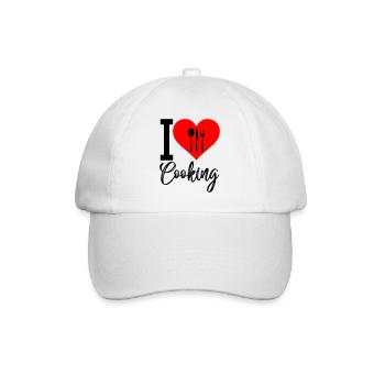 i love cooking - Baseball Cap - white/white - Front