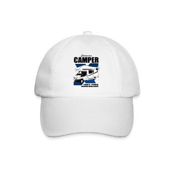 Wohnmobil - Caravan - Camping - Camper - Baseballkappe - Weiß/Weiß - Vorne