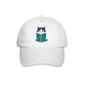 Chat Lecture Chaton Livres Chat Livre Domestique Chat - Casquette classique - blanc/blanc - Devant