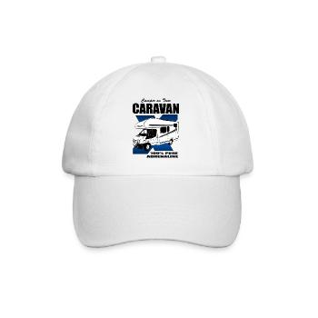 Wohnmobil - Caravan - Camping - Camper - Baseballkappe - Weiß/Weiß - Vorne