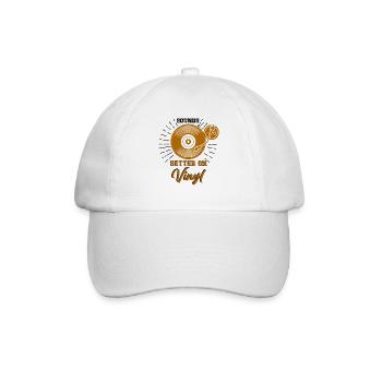 Platine vinyle vinyle rétro collection - Casquette classique - blanc/blanc - Devant