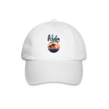Été, plage, vacances, palmier, surf, surf - Casquette classique - blanc/blanc - Devant