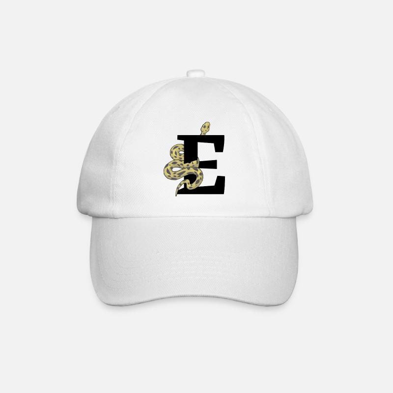 Buchstabe e Schlange - Baseballkappe - Weiß/Weiß