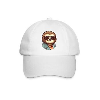 Sloth Geek - Baseball Cap - white/white - Front