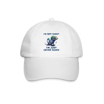 "I'm Not Short, I'm Just Gecko Sized" Cute Gecko - Baseball Cap - white/white - Front