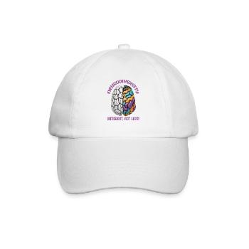 "Different, Not Less" Neurodiversity - Baseball Cap - white/white - Front